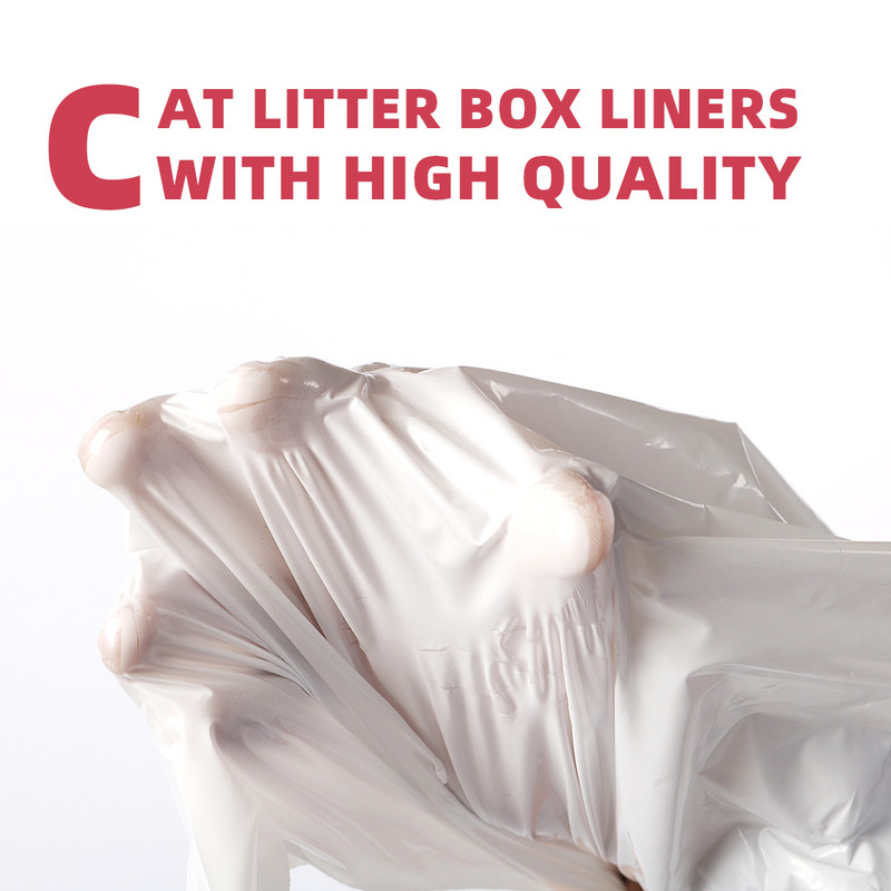 Sac de gunoi de unică folosință cu șnur de 5 bucăți, cutie de gunoi pentru pisici căptușită cu sac de gunoi saci de gunoi pentru pisici