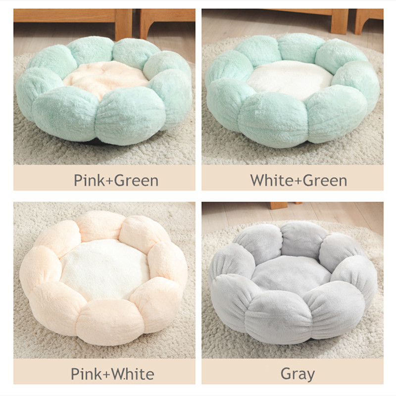 Mekana mačja kućica Slatki mačji krevet u obliku cvijeta Kratki plišani zimski jastuci za pse Toplo gnijezdo za štene