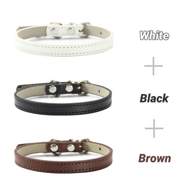 3 buc/lot guler moale din piele PU pentru pisici, culoare solidă, colier pentru cățeluș, guler pentru pisici, accesorii pentru pisoi, accesorii pentru animale de companie Chihuahua XS/S/M