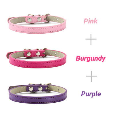 3 buc/lot guler moale din piele PU pentru pisici, culoare solidă, colier pentru cățeluș, guler pentru pisici, accesorii pentru pisoi, accesorii pentru animale de companie Chihuahua XS/S/M