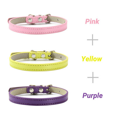 3 buc/lot guler moale din piele PU pentru pisici, culoare solidă, colier pentru cățeluș, guler pentru pisici, accesorii pentru pisoi, accesorii pentru animale de companie Chihuahua XS/S/M