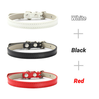 3 buc/lot guler moale din piele PU pentru pisici, culoare solidă, colier pentru cățeluș, guler pentru pisici, accesorii pentru pisoi, accesorii pentru animale de companie Chihuahua XS/S/M