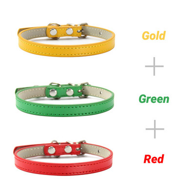 3 buc/lot guler moale din piele PU pentru pisici, culoare solidă, colier pentru cățeluș, guler pentru pisici, accesorii pentru pisoi, accesorii pentru animale de companie Chihuahua XS/S/M