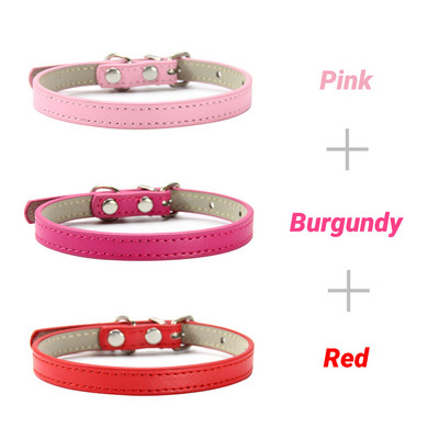 3 buc/lot guler moale din piele PU pentru pisici, culoare solidă, colier pentru cățeluș, guler pentru pisici, accesorii pentru pisoi, accesorii pentru animale de companie Chihuahua XS/S/M