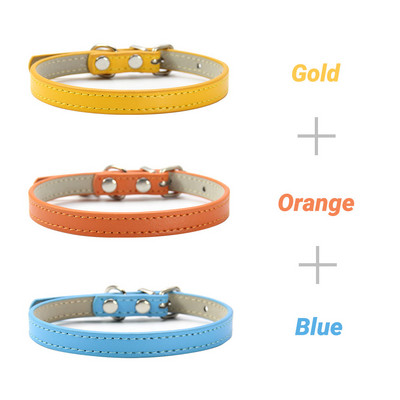 3 buc/lot guler moale din piele PU pentru pisici, culoare solidă, colier pentru cățeluș, guler pentru pisici, accesorii pentru pisoi, accesorii pentru animale de companie Chihuahua XS/S/M