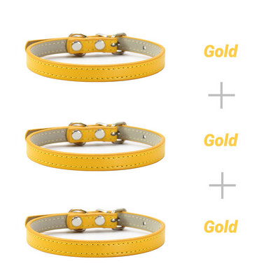 3 buc/lot guler moale din piele PU pentru pisici, culoare solidă, colier pentru cățeluș, guler pentru pisici, accesorii pentru pisoi, accesorii pentru animale de companie Chihuahua XS/S/M