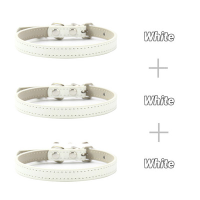 3 buc/lot guler moale din piele PU pentru pisici, culoare solidă, colier pentru cățeluș, guler pentru pisici, accesorii pentru pisoi, accesorii pentru animale de companie Chihuahua XS/S/M