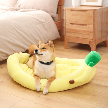 Κρεβάτι για σκύλους κατοικίδιων ζώων σε σχήμα μπανάνας σπιτάκι χαλάκι ανθεκτικό σε ρείθρο Doggy puppy μαξιλάρι Καλάθι ζεστό φορητό σκύλο προμήθειες για γάτα S/M/L