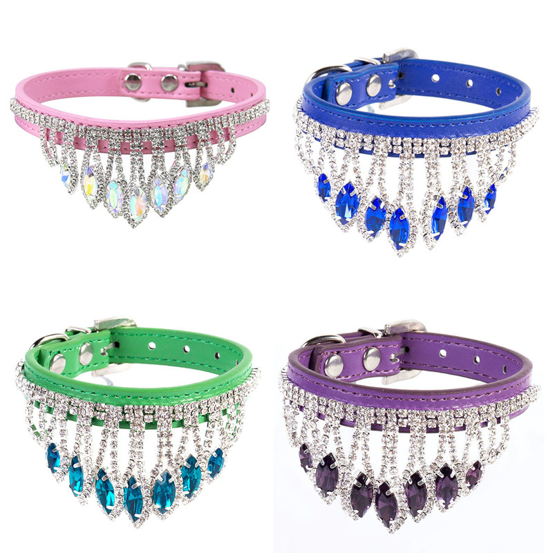 Κολιέ SUPREPET Φούντα με διαμάντι για γάτα PU Δερμάτινο ρυθμιζόμενο κολάρο γατάκι Ρετρό κολάρα πολύτιμων λίθων για κατοικίδια Αξεσουάρ για σκύλους για κουτάβι