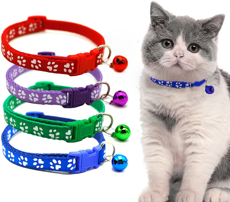 1 buc. guler colorat drăguț cu clopoței, cataramă reglabilă, guler pentru pisici, accesorii pentru animale de companie, guler personalizat pentru pisoi, accesoriu pentru câini mici