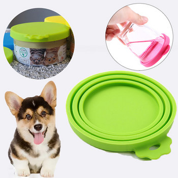 Силиконови капаци на консерви Запечатани хранилки Капак за кутии за храна за кученце Куче Съхранение на котки Горна капачка Капак за многократна употреба Здраве Ежедневни консумативи