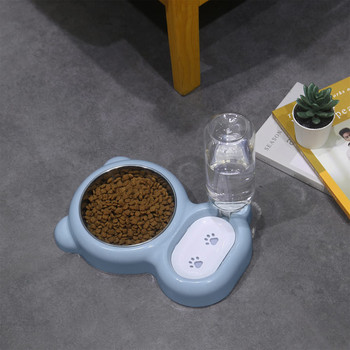 Benepaw Double Dog Cat Bowls Automatic Water Dispenser Bowls Разглобяема неръждаема стомана Pet Water Bowls For Kitten Puppy Rabbit
