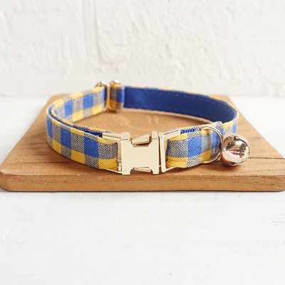 Guler personalizat pentru pisici cu papion cu clopoțel personalizat pentru cățeluș Colier pentru pisici gravat pentru cățel și pisicuță în carouri