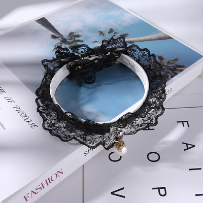 PU-nahast reguleeritav kassi kaelarihm kellukaelarihm kutsika kaelakee must valge pitspärliripats lemmiklooma kaelarihm väike keskmine koera kaelarihm