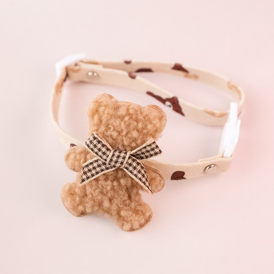 Design original bumbac pisică guler câine urs/floră papion de înaltă calitate reglabil pentru animale de companie colier pisicuță drăguț puț foto guler