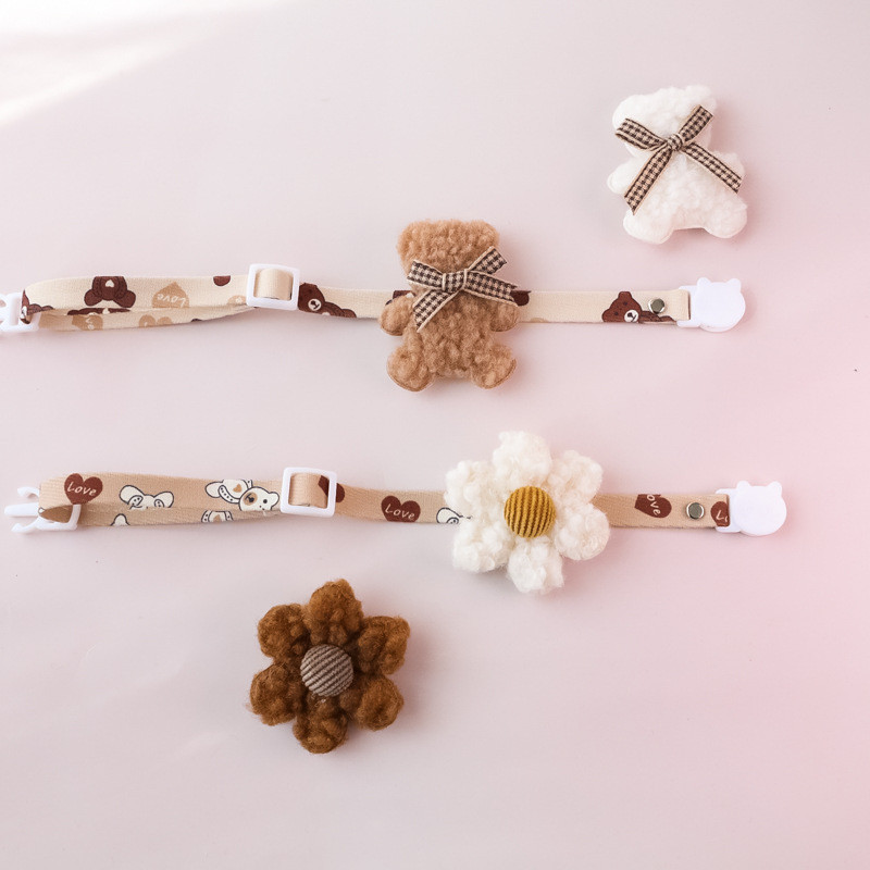 Design original bumbac pisică guler câine urs/floră papion de înaltă calitate reglabil pentru animale de companie colier pisicuță drăguț puț foto guler
