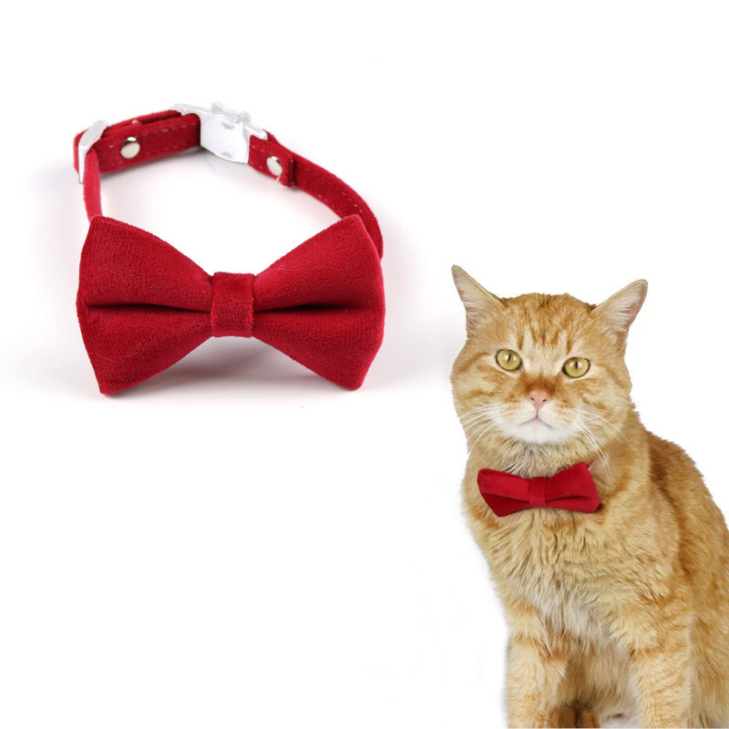Χαριτωμένο παπιγιόν με κολάρο γάτας με αγκράφα για κουτάβι Chihuahua Ρυθμιζόμενο κολιέ γατάκι κουνέλι Αξεσουάρ για κατοικίδια