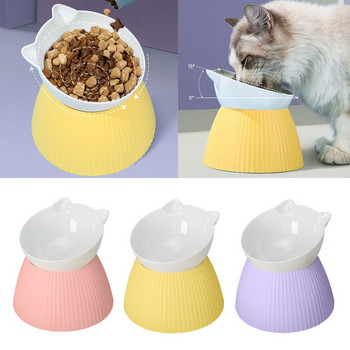 Повишени неплъзгащи се купи за домашни любимци за котки Купа за храна Купа за вода 3 цвята