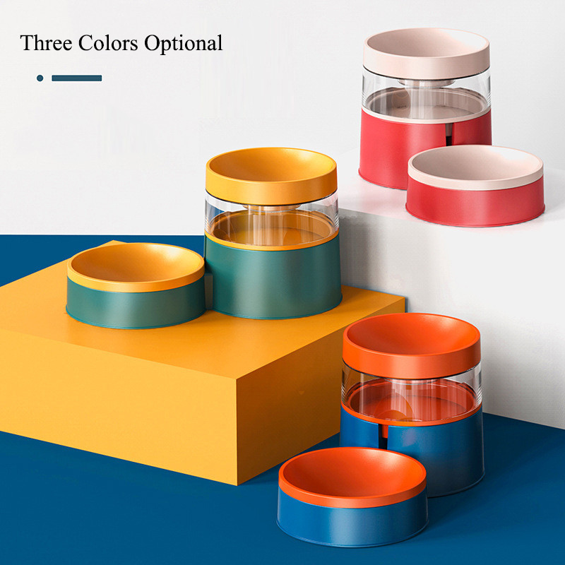 Pisică Câine Hrănire automată Bol de băut Hrănitor de apă Hrănitor pentru gât Adăpator anti-alunecare 2 în 1 Cățeluș Pisicuță Articole pentru animale de companie Nou