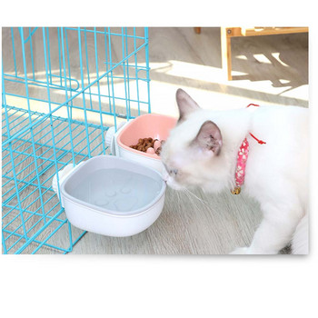 Pet Dog Cat Slow Feeder Висяща купа Feeder Dispenser Пластмасов неплъзгащ се може да се фиксира върху клетката за кученца Котки Кучета Продукт за домашни любимци