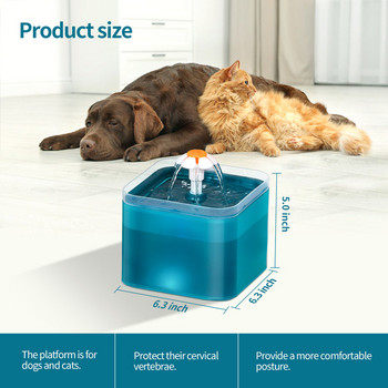Αυτόματο συντριβάνι κατοικίδιων ζώων 2L Διανομέας νερού γάτας USB Mute Διαφανές μπολ τροφοδοσίας πόσιμου σκύλου με οθόνη LED επιπέδου