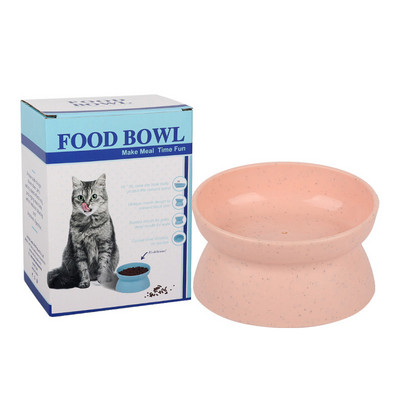 Zdjela za mačke s visokim stopalima Plastična zdjela za kućne ljubimce za mačke Male pse Zdjele za hranu za kućne ljubimce Štitnik za vrat Lako čišćenje Sprečava prevrtanje Dodaci za mačke