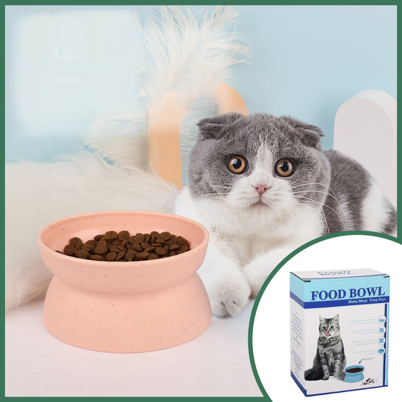 Zdjela za mačke s visokim stopalima Plastična zdjela za kućne ljubimce za mačke Male pse Zdjele za hranu za kućne ljubimce Štitnik za vrat Lako čišćenje Sprečava prevrtanje Dodaci za mačke