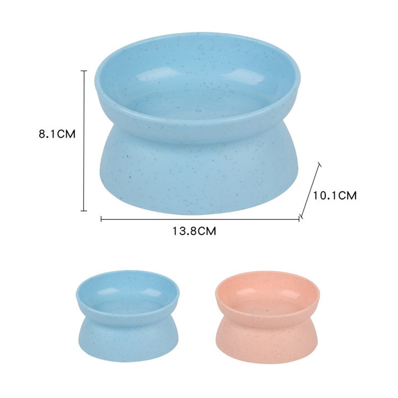 Zdjela za mačke s visokim stopalima Plastična zdjela za kućne ljubimce za mačke Male pse Zdjele za hranu za kućne ljubimce Štitnik za vrat Lako čišćenje Sprečava prevrtanje Dodaci za mačke