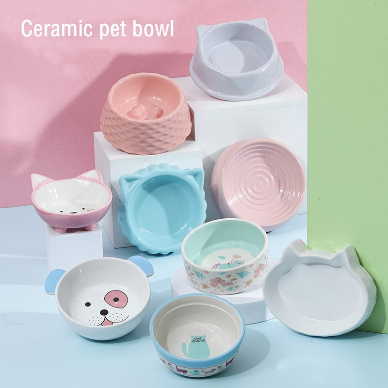 Keraamiline kassi koerte kauss Lemmikloomatoidu veesöötja, mitte lekkida Kassid Väikesed koerad Jooginõude söötja Kassi koera toitmistarbed Koera tarvikud