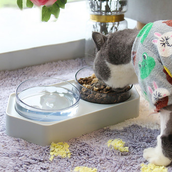 Υψηλής ποιότητας διπλό μπολ για γάτες Σκύλος κατοικίδια με βάση που ταΐζει γάτες Μπολ με νερό Μπολ τροφή για κατοικίδια Προϊόν τροφοδότη για AS Food Grade Plastic