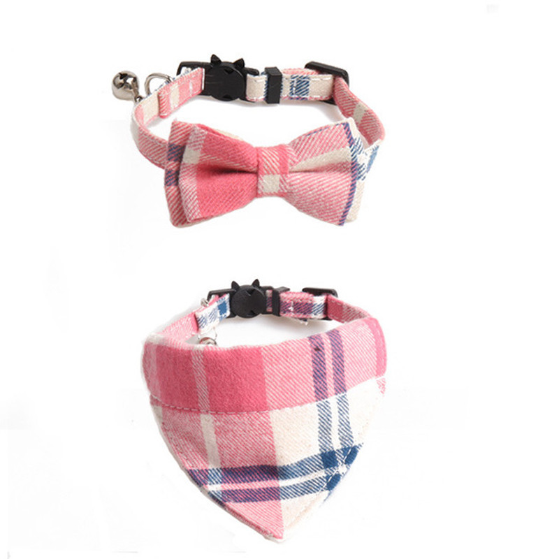 Καρό παπιγιόν πλέγμα για γάτας για κατοικίδια κατοικίδια σαλιάρες γατάκι Ρυθμιζόμενο παπιγιόν για κουτάβι κουνέλι Κολιέ Chihuahua Yorkie Bandana