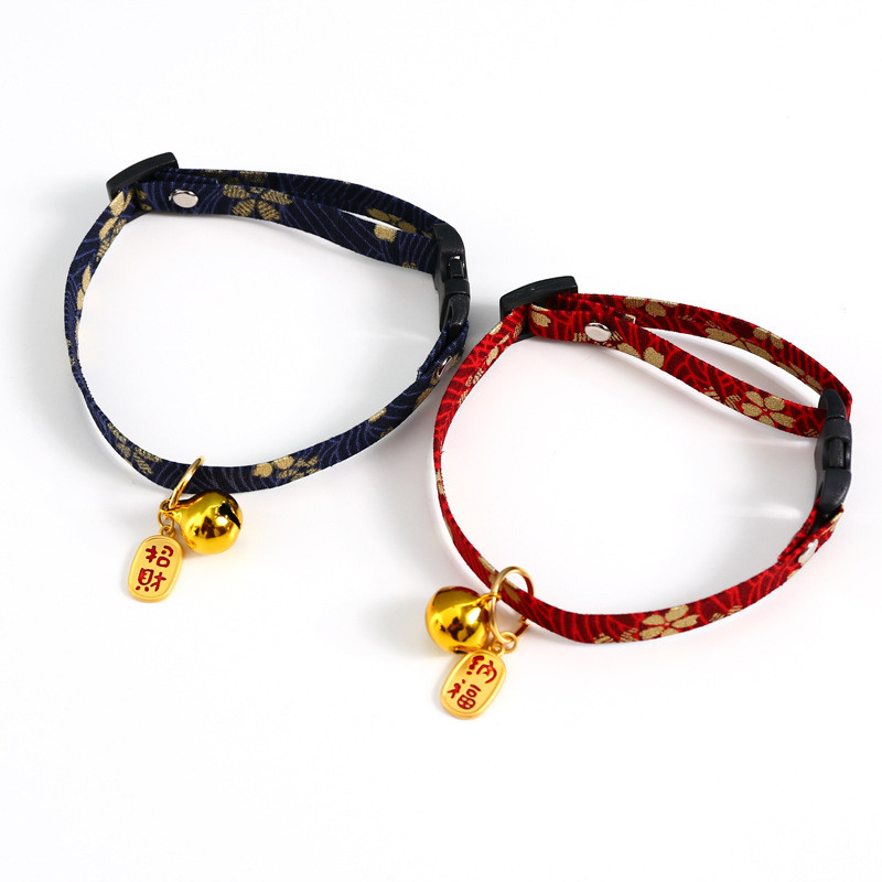 1 buc. Chinoiserie de primăvară guler pentru pisici Cel mai nou colier cu noroc pentru seniori, decorare cu clopoței, câine, cățeluș, pisicuță, pisicuță, guler pentru animale de companie, 1 buc.