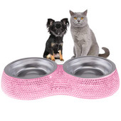 Lemmikloomakaussid Glitter Style Rhinestone toidunõud libisemiskindlad koertele ja kassidele Suur mahutavus Hammustuskindel ja purunemiskindel