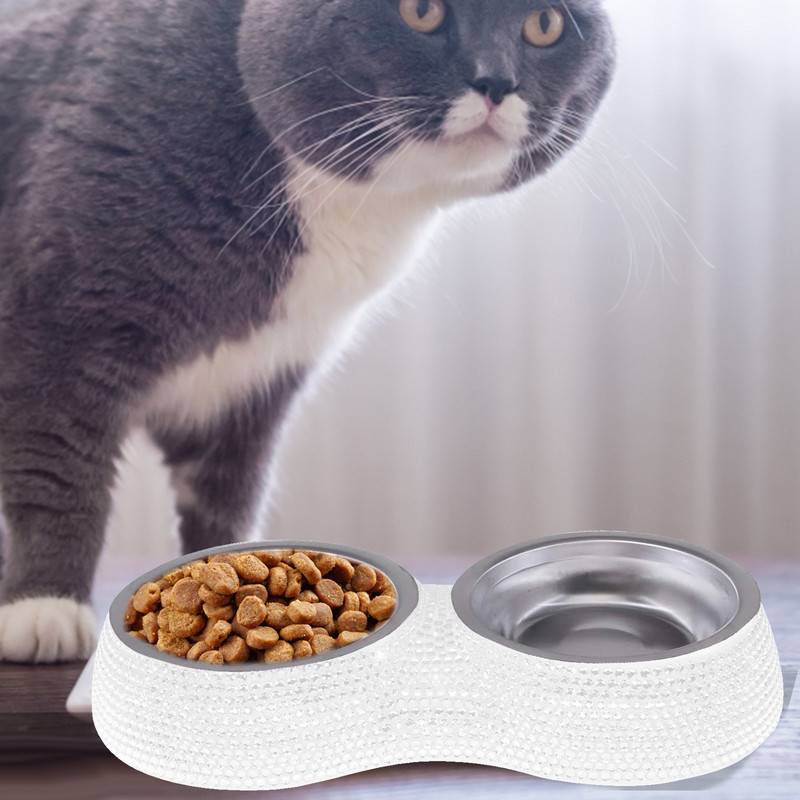 Lemmikloomakaussid Glitter Style Rhinestone toidunõud libisemiskindlad koertele ja kassidele Suur mahutavus Hammustuskindel ja purunemiskindel