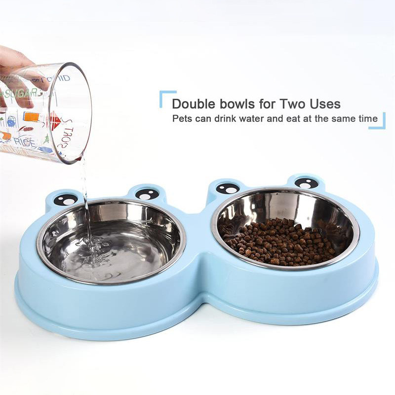 Kahekordse koera kassi kausid roostevabast terasest lemmikloomade söötja veekausid libisemiskindlad lemmikloomatoidu joomine koerte toitmiseks kasside jäneste lemmikloomatarbed