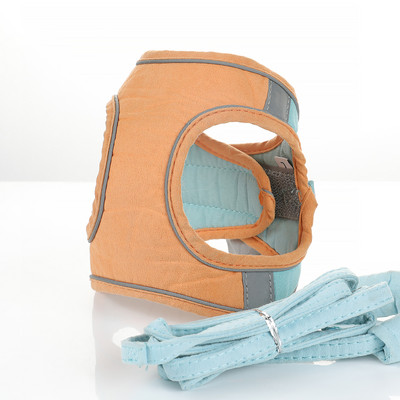 Harnas pentru câini, pisici, vestă cu lesă de plimbare, guler reglabil pentru cățeluș, pisicuță, din bumbac, moale, pentru câini de talie mică, mijlocie, chihuahua