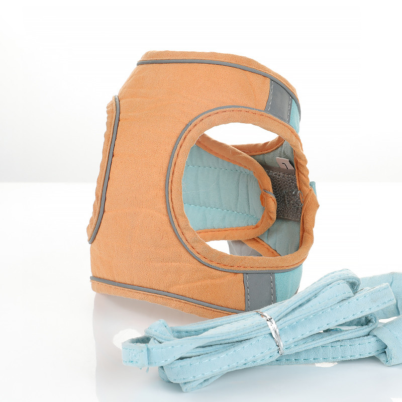 Harnas pentru câini, pisici, vestă cu lesă de plimbare, guler reglabil pentru cățeluș, pisicuță, din bumbac, moale, pentru câini de talie mică, mijlocie, chihuahua