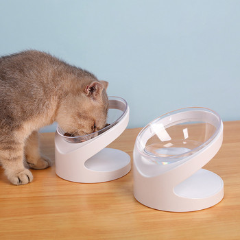 Pet Cat Bowl Бутилка за пиене Dog Water Bowl Купа за храна за домашни любимци Купа за куче котка Feedind Bowl със стойка Protect Spine Feeder Kitty Plate