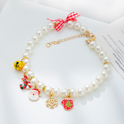 Animal de companie Guler de perle Colier cu arc prințesă pentru câine Bijuterii pentru pisici Guler drăguț Accesorii pentru cățeluș Lanț pentru câini Chihuahua Lucruri de bijuterii de nuntă