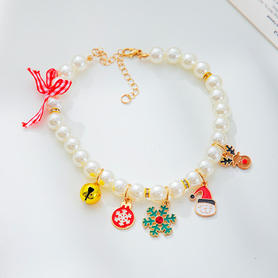 Animal de companie Guler de perle Colier cu arc prințesă pentru câine Bijuterii pentru pisici Guler drăguț Accesorii pentru cățeluș Lanț pentru câini Chihuahua Lucruri de bijuterii de nuntă