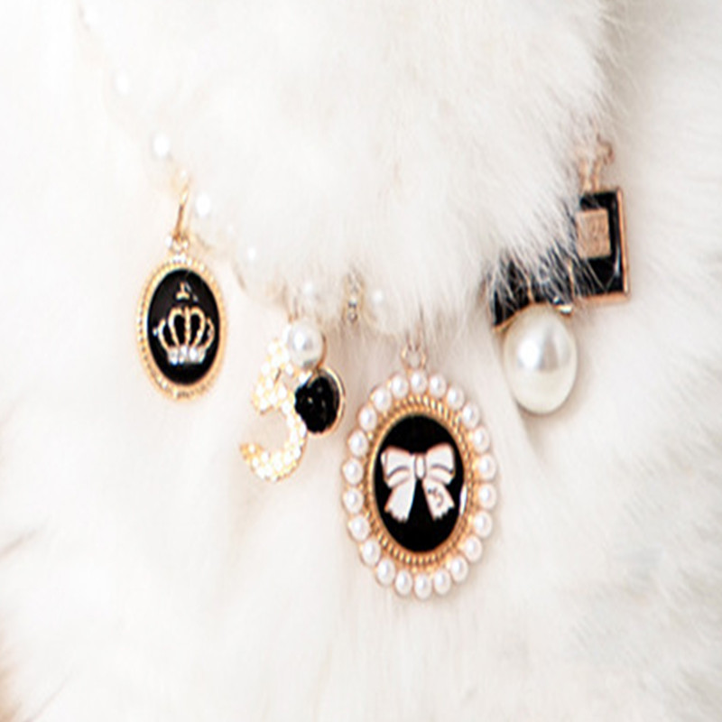 Animal de companie Guler de perle Colier cu arc prințesă pentru câine Bijuterii pentru pisici Guler drăguț Accesorii pentru cățeluș Lanț pentru câini Chihuahua Lucruri de bijuterii de nuntă