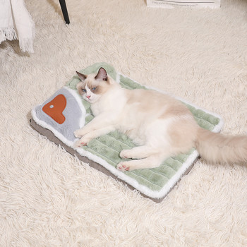 Πατάκι κρεβατιού για κατοικίδια γάτας Πολυτελές μαλακό με αφαιρούμενο σωματίδιο μασάζ σπιτάκι για γάτες εσωτερικού χώρου Άνεση ύπνου Προστασία λαιμού Σπίτι κρεβατιού γάτας