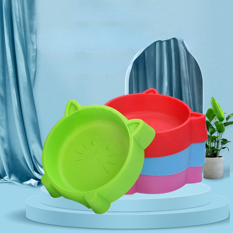 Zdrava plastična mačja zdjelica za lice Mala zdjelica za kućne ljubimce Pribor za mačju hranu Crtani film Četiri boje Dodatna hranilica za mačke Zdjelice za mačke Potrepštine za mačke