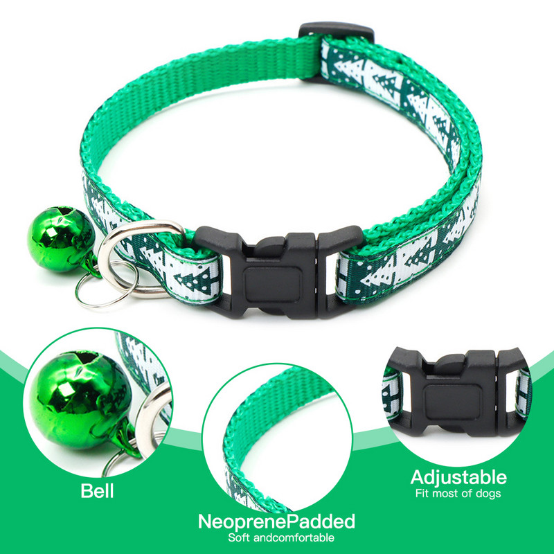 Lemmikloomade jõulukaelarihm koos kellukesega Reguleeritava kassi kaelarihmaga pannal Isikupärastatud koera kaelarihm Väikese koera kutsika koera tarvikud Lemmikloomatarbed