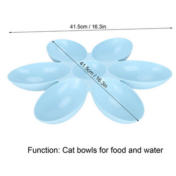 6 решетки с форма на венчелистче Котешки купички Хранителна пластмасова купа за хранене на домашни любимци Дозатор за вода за храна Хранилка за котки