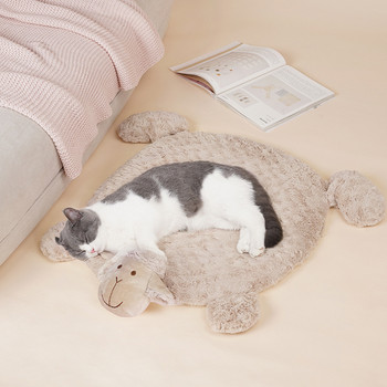 Φορητό χαλάκι ύπνου κατοικίδιων για γάτα σκύλος βελούδινο κρεβάτι παχύρρευστο μαλακό μάλλινο σπιτάκι για οικιακά κατοικίδια, άνετο μαξιλάρι κινουμένων σχεδίων που πλένεται