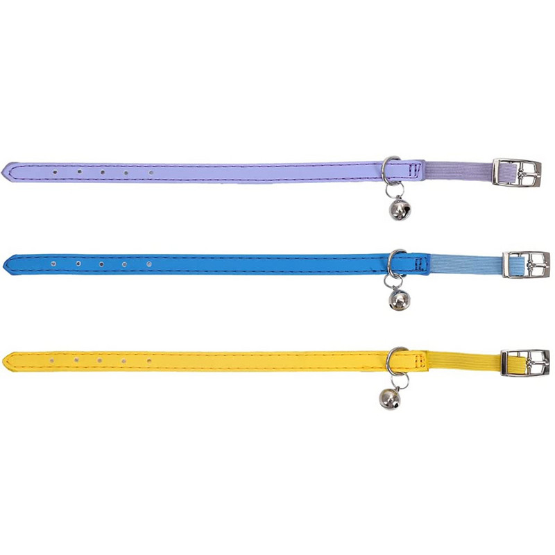 Δερμάτινο κολάρο γάτας Ασφάλεια με ελαστικό λουρί και κολάρο γατούλα καμπάνα για μικρά κατοικίδια Γάτες Kitty Μπλε Κόκκινο Πορτοκαλί Πράσινο Ασβέστη