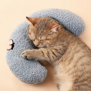 Μαξιλάρι γάτας σε σχήμα U Χειμερινό αφαιρούμενο κουτάβι βαθύ ύπνου Μικρό σκύλο για κρεβάτι κατοικίδιων προμήθειες για την προστασία της αυχενικής μοίρας της σπονδυλικής στήλης