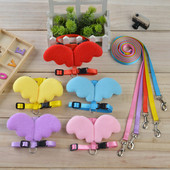 Χαριτωμένο άγγελος φτερά λουρί για γάτα με νάιλον σχοινί ρυθμιζόμενο κολάρο για κουνάβι για μικρά κατοικίδια ζώα