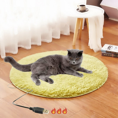 Ηλεκτρική κουβέρτα για κατοικίδια USB, θερμαινόμενο χαλάκι, κουτάβια γάτα, βελούδινο μαξιλαράκι, ζεστό μαξιλάρι για γάτα Μικρό θερμαντικό κρεβάτι για μικρό σκύλο και γάτα